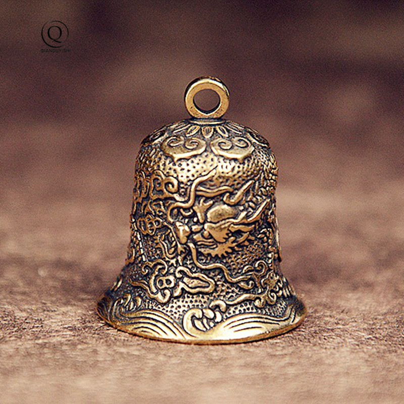 Vintage Collectible Bells - Bel kuningan antik ukiran naga Totem