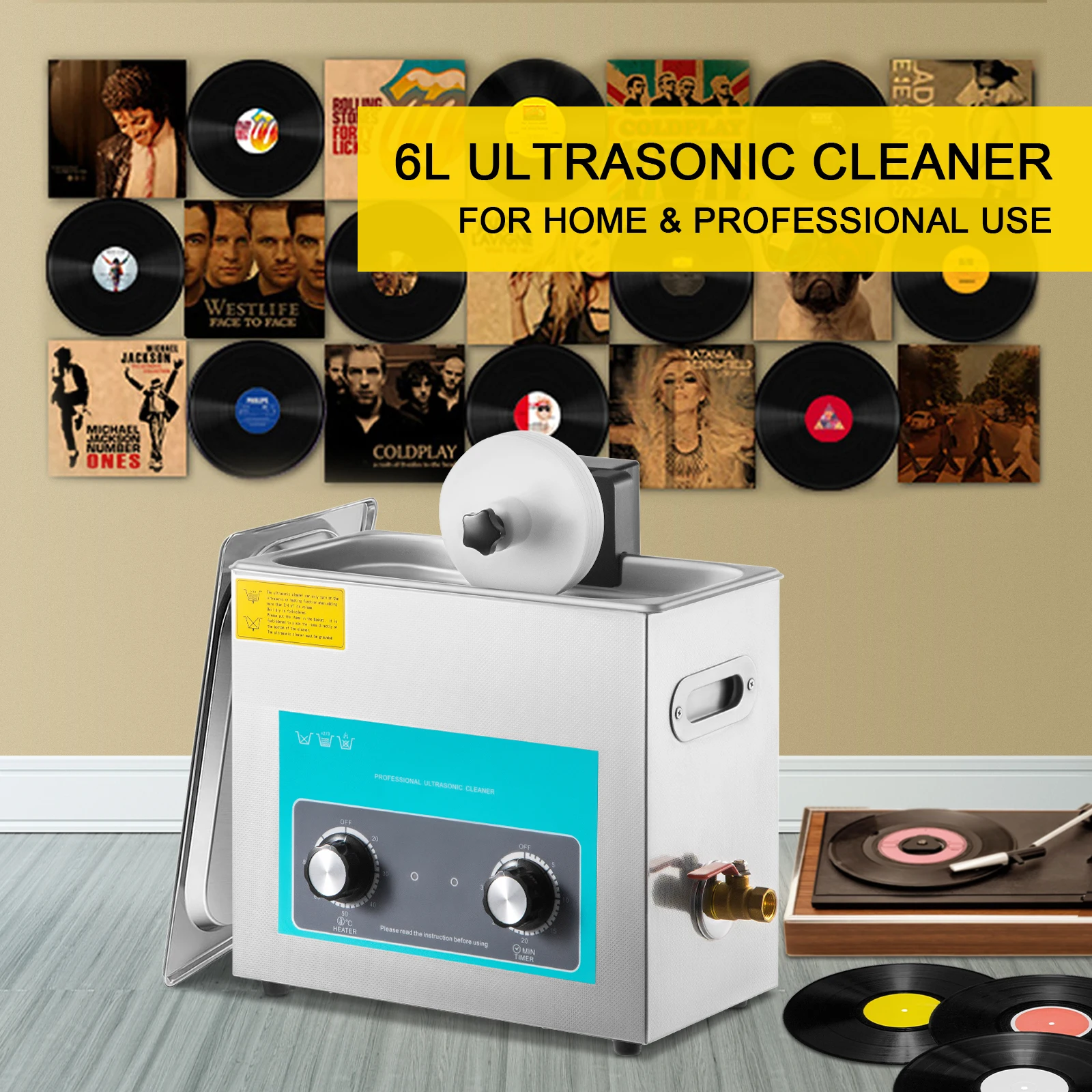Vinyl Record Cleaner - SIHAO 6L Pembersih Piringan Hitam Ultrasonik