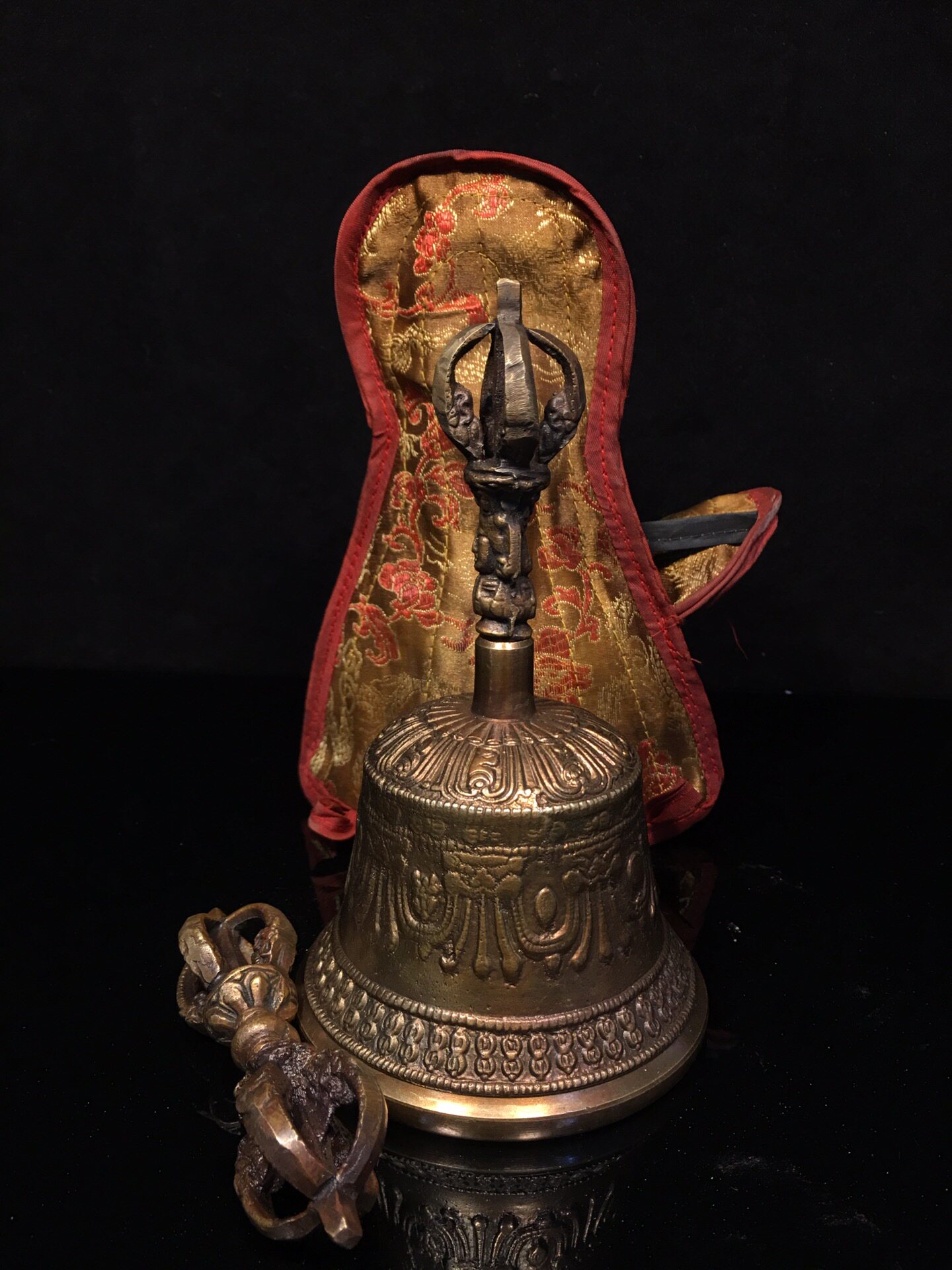 Vintage Collectible Bells - Set Lonceng Vajra & Dorje Kuningan