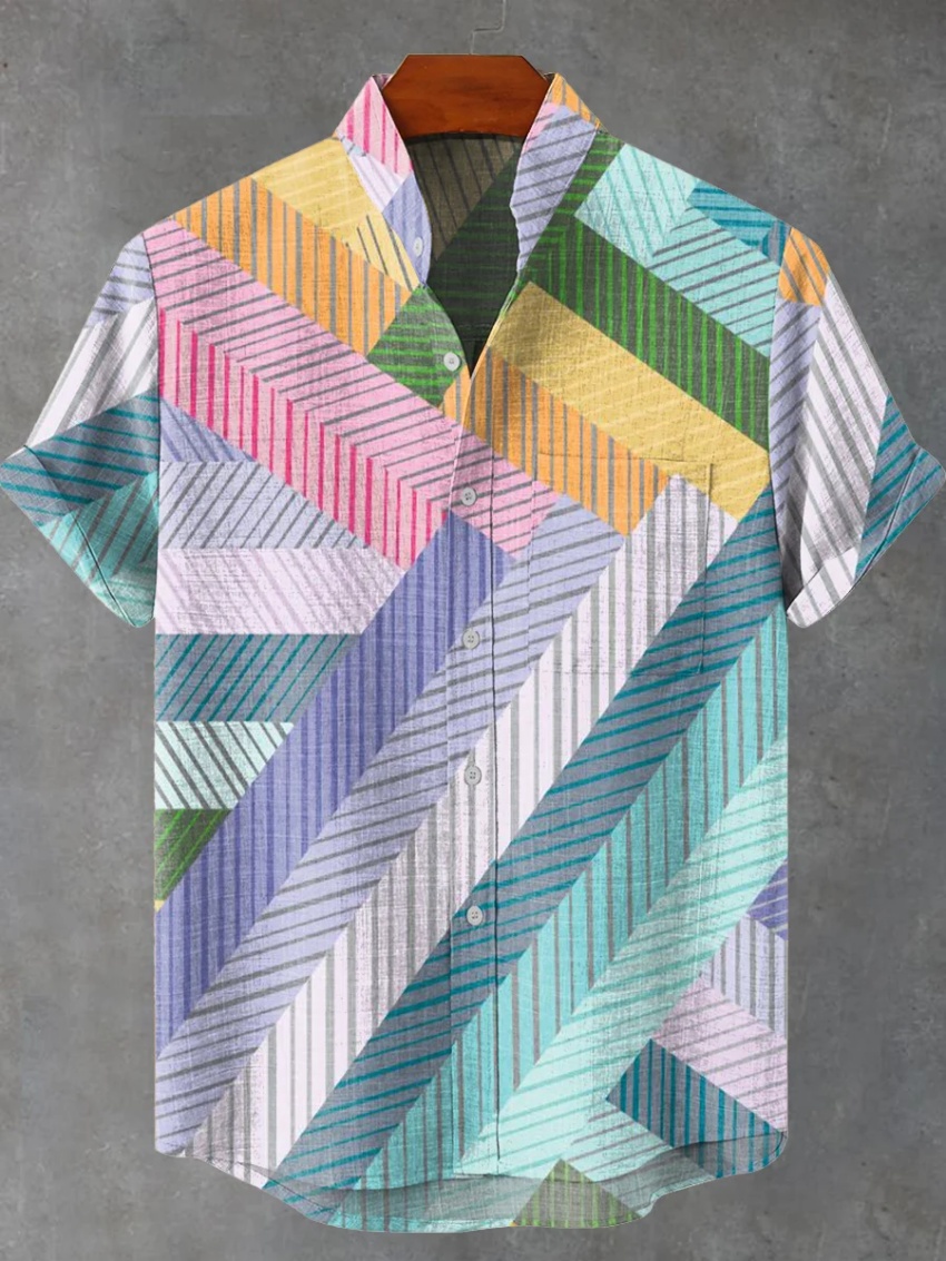Vintage Collectible Shop - Kemeja Linen Lengan Pendek Pria Baru