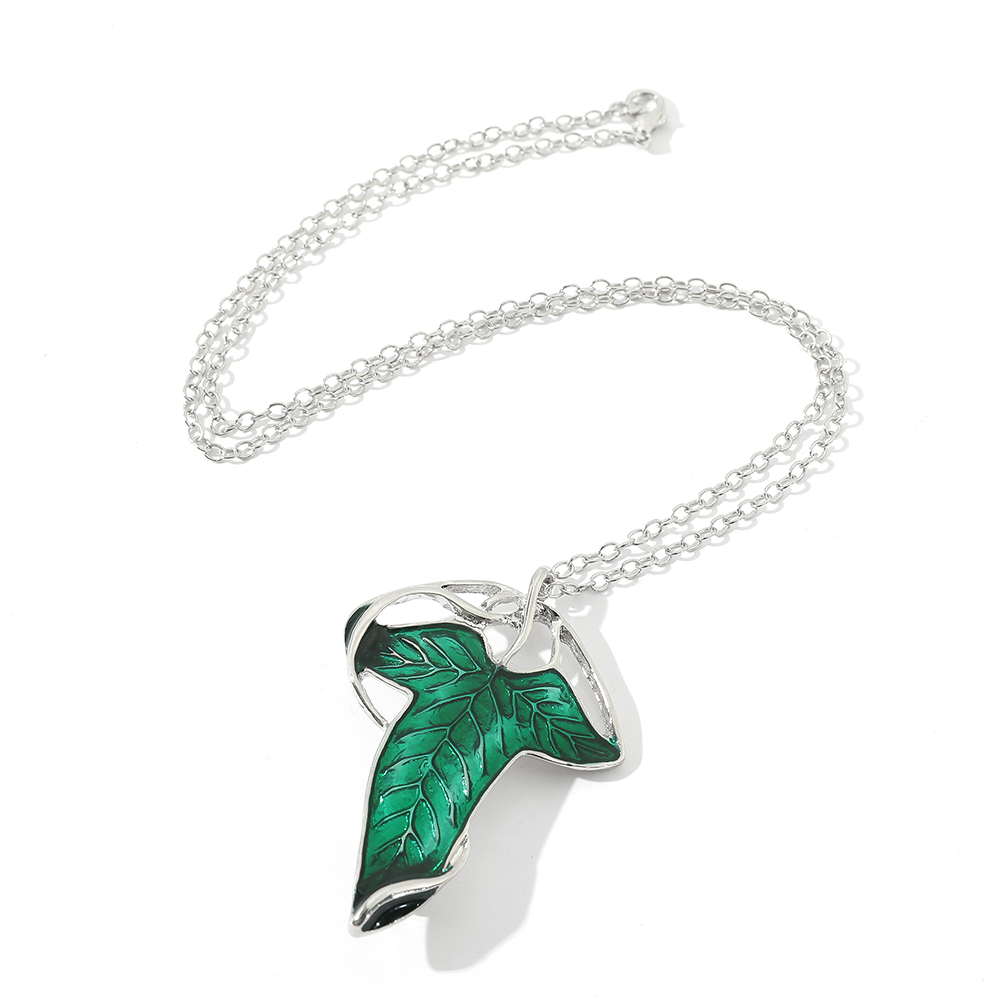 Kalung Liontin Daun Hijau Vint - Vintage Item ulasan dan harga